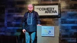 Mr. Allen of Will Astound You Experiences performing at The Comedy Arena in McKinney, Texas
